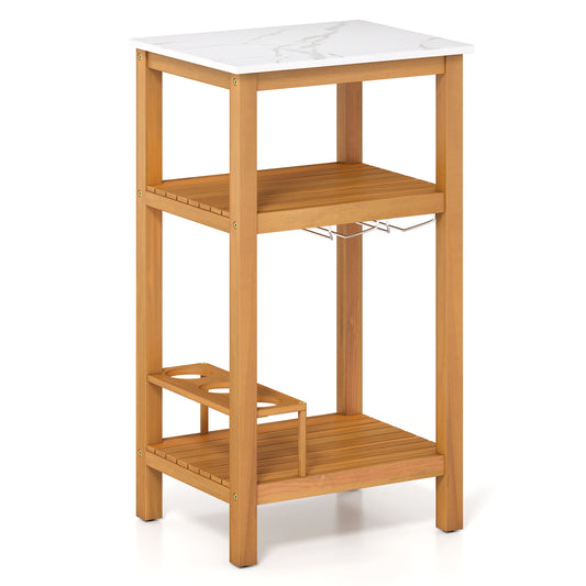 Acacia Wood Storage Cabinet, Patio Buffet Bar Table