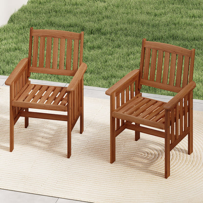 Solid Wood Patio Chairs, Set of 2, Natural Patio Dining Chairs at Gallery Canada