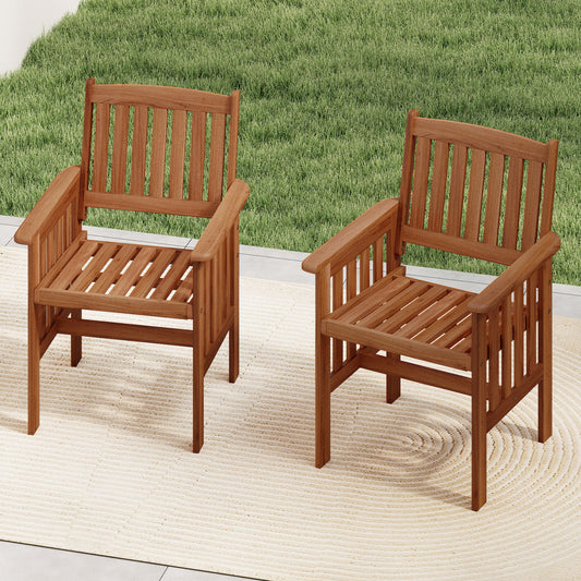 Solid Wood Patio Chairs, Set of 2, Natural Patio Dining Chairs Natural at Gallery Canada