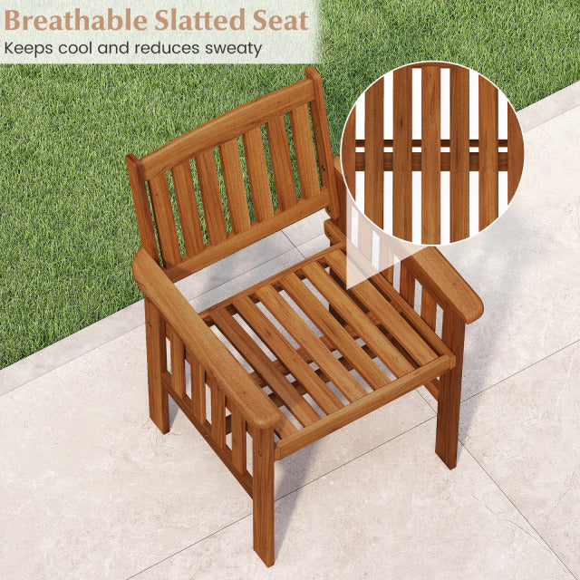 Solid Wood Patio Chairs, Set of 2, Natural Patio Dining Chairs at Gallery Canada