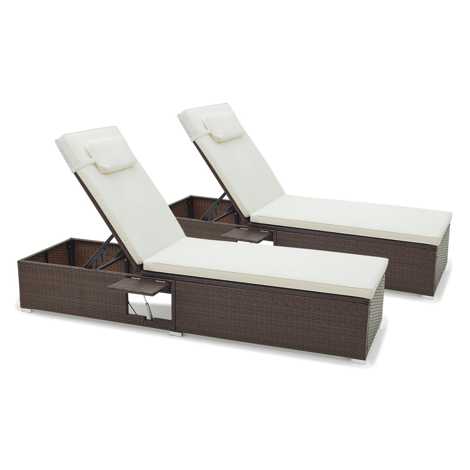 Patio Chaise Lounge Set, 2-Piece, With Cushions, Off White Outdoor Chaise Lounges at Gallery Canada