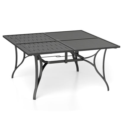 Patio Dining Table For 8, With Umbrella Hole, Black Patio Dining Tables Black at Gallery Canada