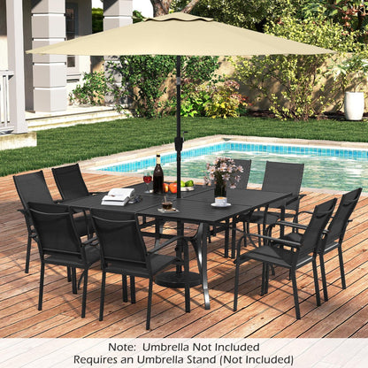 Patio Dining Table For 8, With Umbrella Hole, Black Patio Dining Tables at Gallery Canada