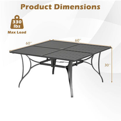 Patio Dining Table For 8, With Umbrella Hole, Black Patio Dining Tables at Gallery Canada