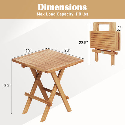 Patio Folding Side Table, X-Shaped Legs, Slatted Tabletop, Natural Patio Coffee Tables at Gallery Canada