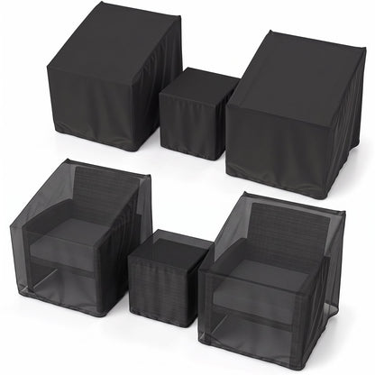 Housse de mobilier de patio imperméable pour ensemble de bistrot de 3 pièces, noir