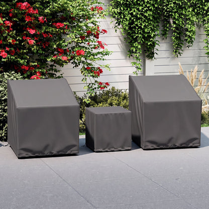 Outdoor Patio Furniture Covers, 3 Piece Bistro Set, Gray