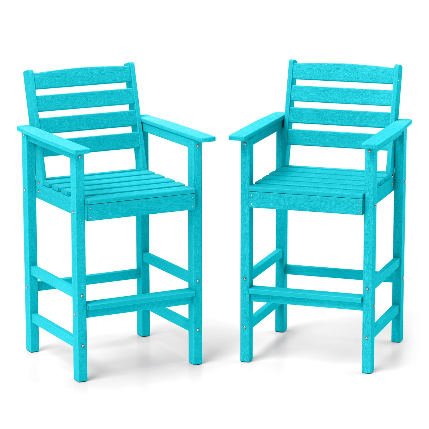 HDPE Adirondack Bar Chairs Set of 2, Turquoise Adirondack Chairs Turquoise at Gallery Canada