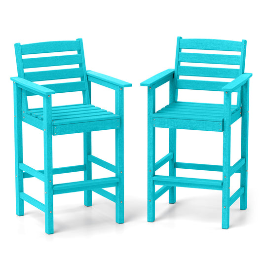 HDPE Adirondack Bar Chairs Set of 2, Turquoise Adirondack Chairs Turquoise at Gallery Canada