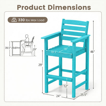 HDPE Adirondack Bar Chairs Set of 2, Turquoise Adirondack Chairs at Gallery Canada