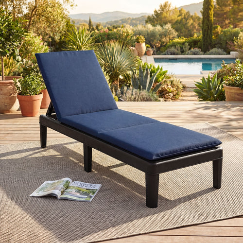 Patio Lounge Chair, 3-Position Adjustable, Blue