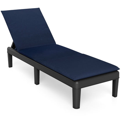 Patio Lounge Chair, 3-Position Adjustable, Blue Outdoor Chaise Lounges Blue at Gallery Canada
