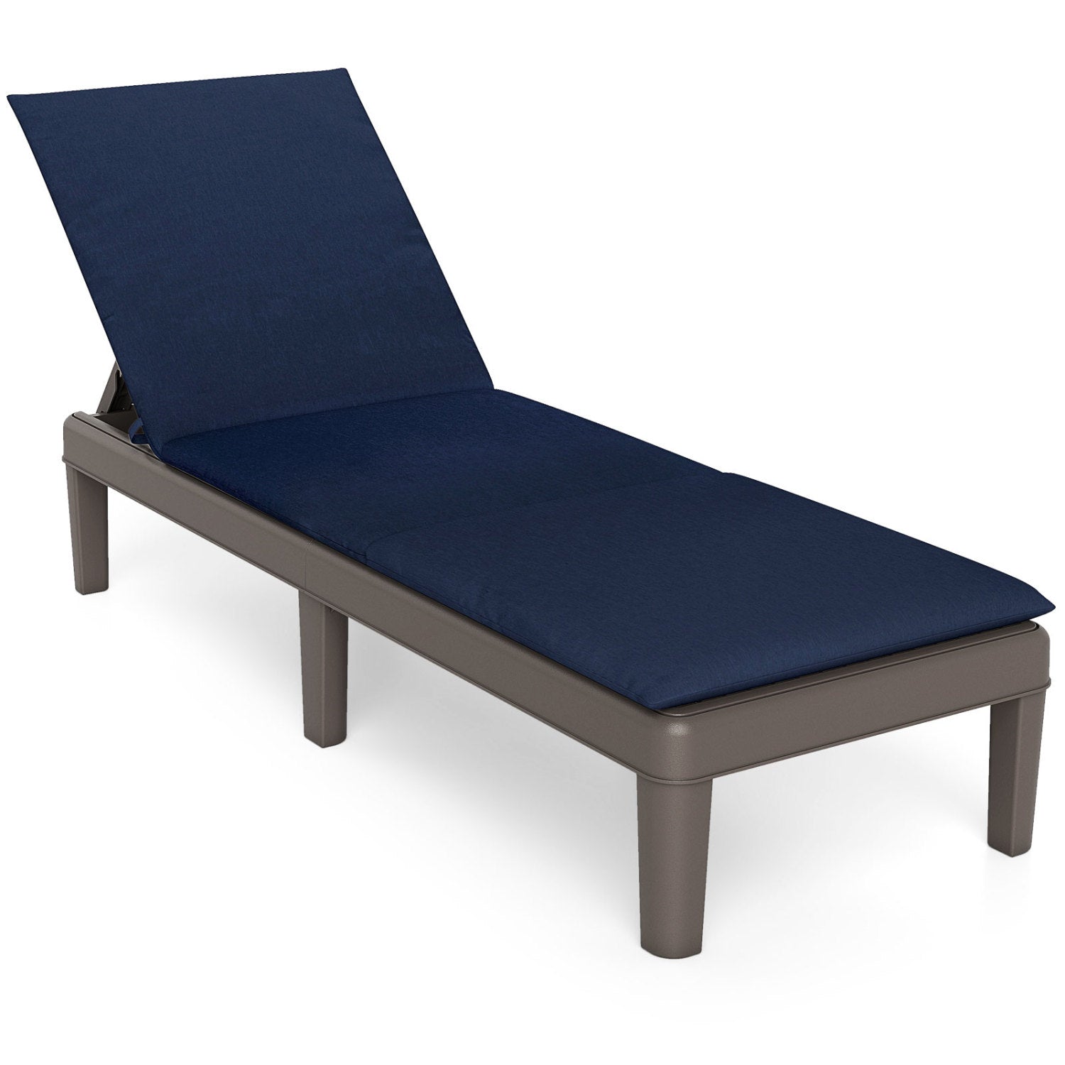 Patio Lounge Recliner Chair, Adjustable Backrest, Navy Outdoor Chaise Lounges at Gallery Canada