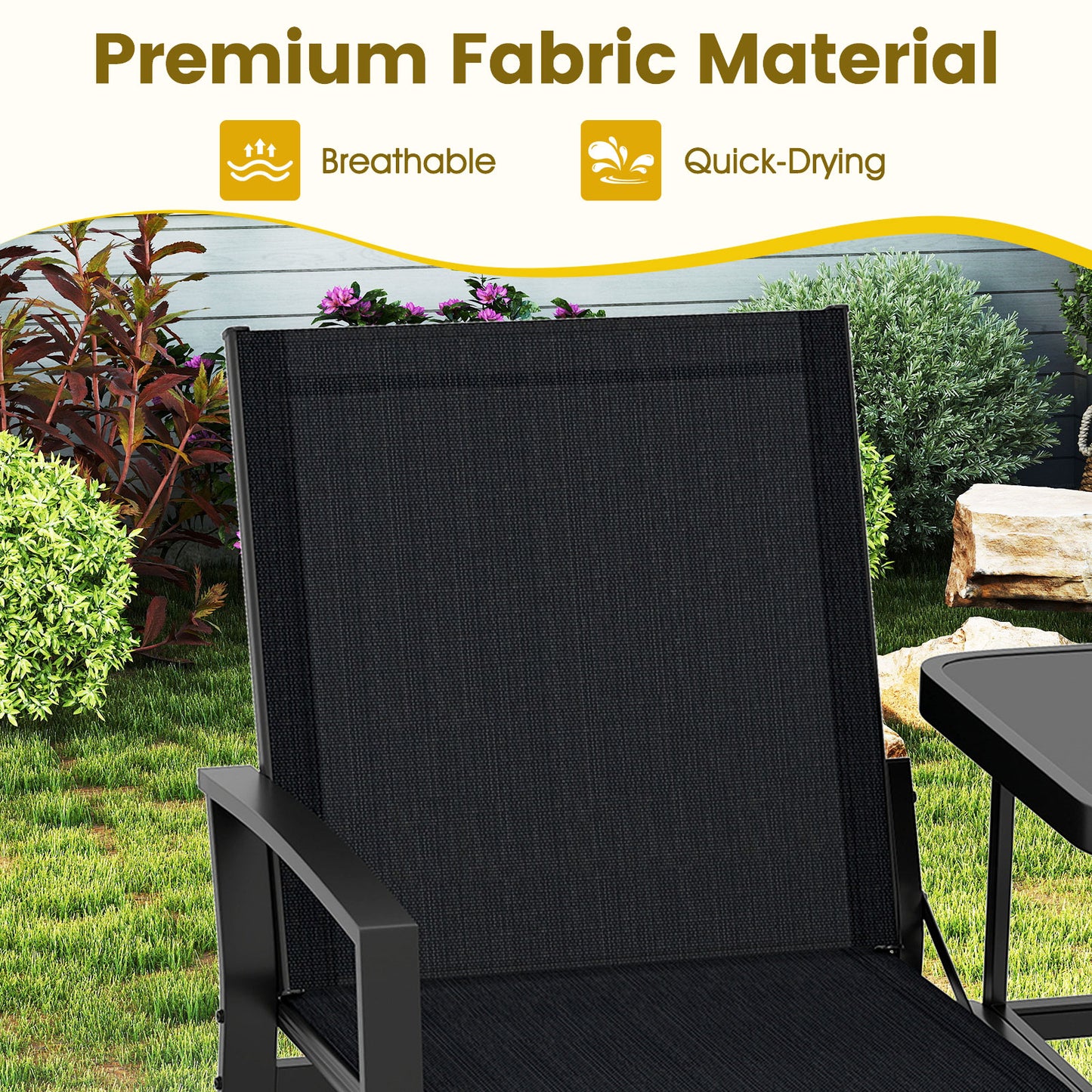 Patio Loveseat with Built-in Table, Black Outdoor Seating & Patio Chairs at Gallery Canada