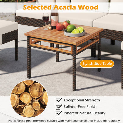 Patio Rattan Chairs with Ottomans and Side Table for Backyard-WH+, White Patio Conversation Sets at Gallery Canada