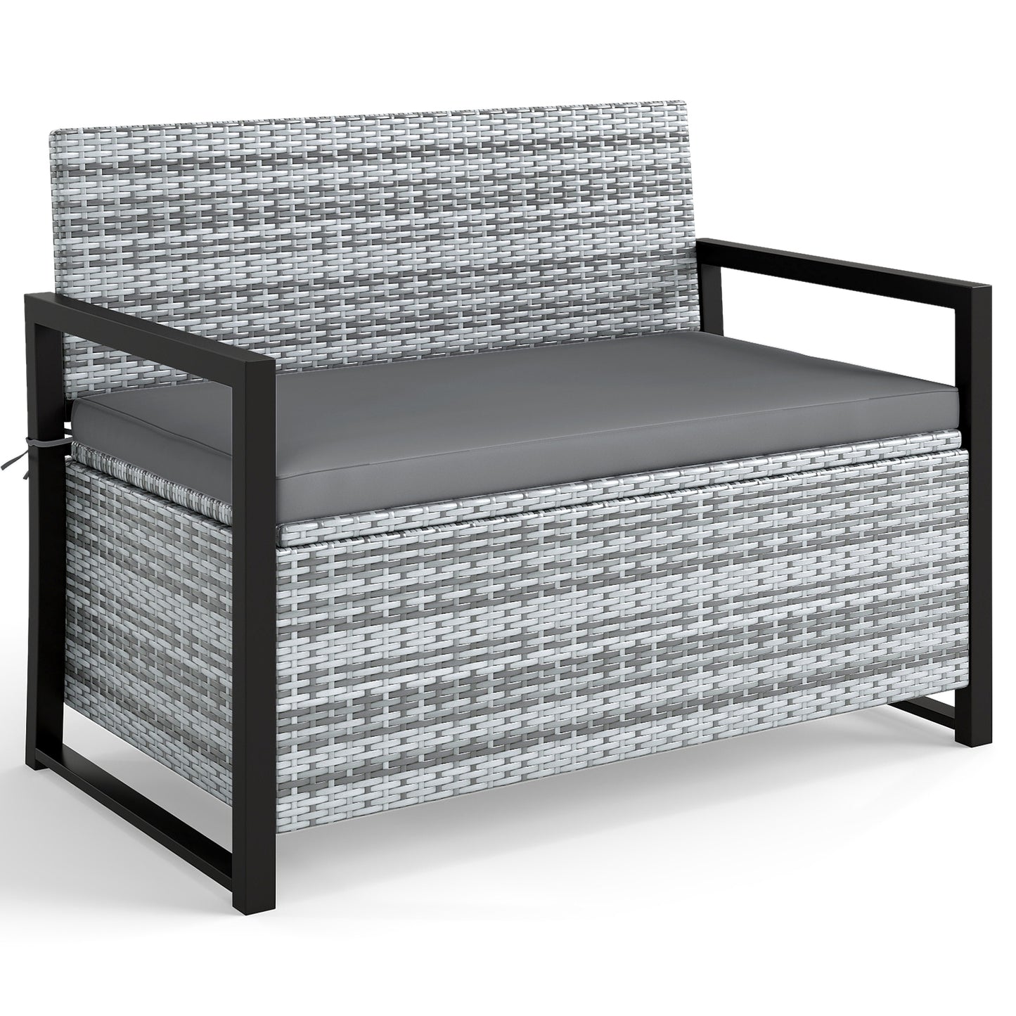 Outdoor Wicker Loveseat With Built-In Storage, Gray Sheds & Outdoor Storage at Gallery Canada