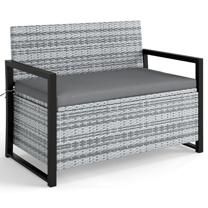 Outdoor Wicker Loveseat With Built-In Storage, Gray Sheds & Outdoor Storage at Gallery Canada