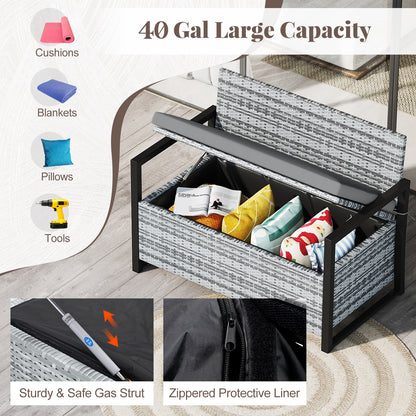 Outdoor Wicker Loveseat With Built-In Storage, Gray Sheds & Outdoor Storage at Gallery Canada