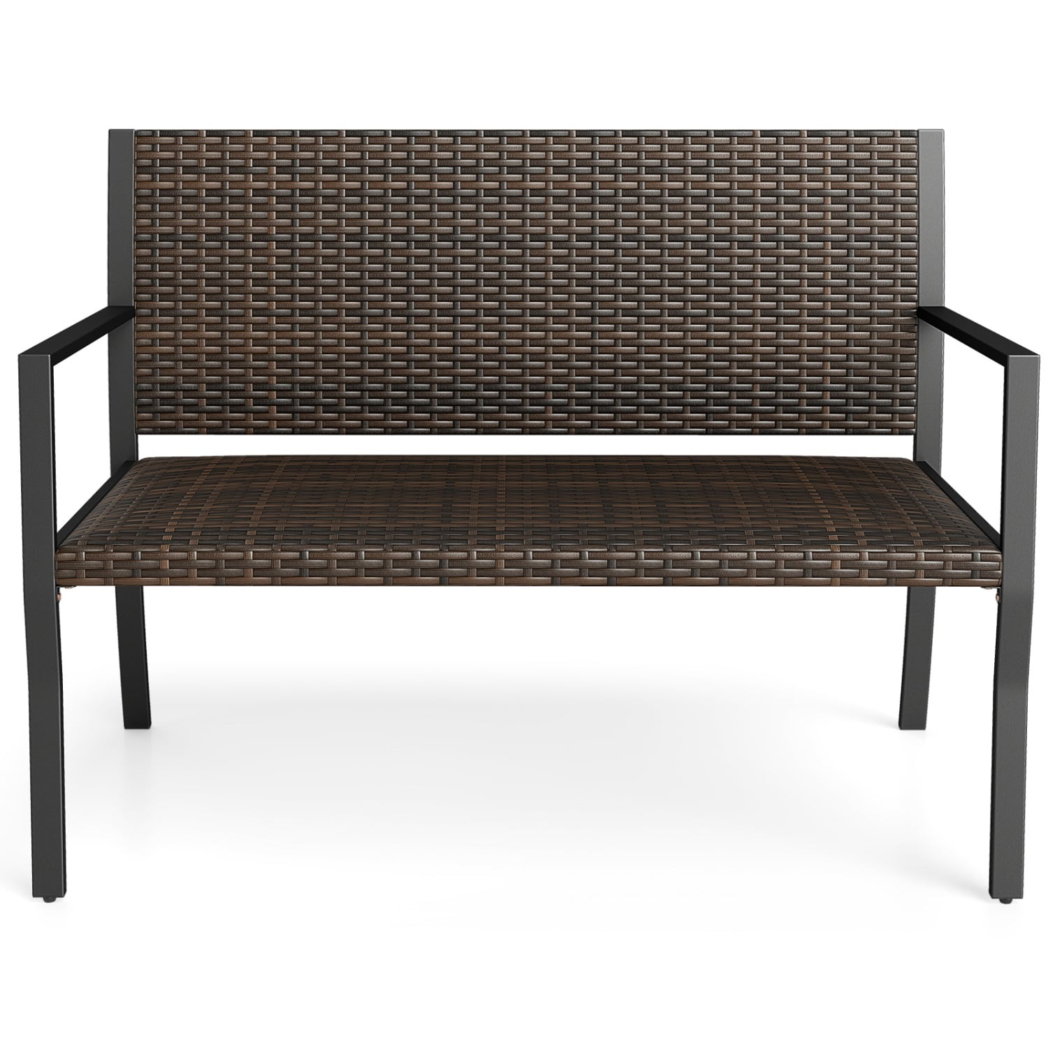 Patio Sun-Proof Rattan Loveseat with Soft Sponge Seat, Brown Patio Rocking Chairs & Gliders Brown at Gallery Canada