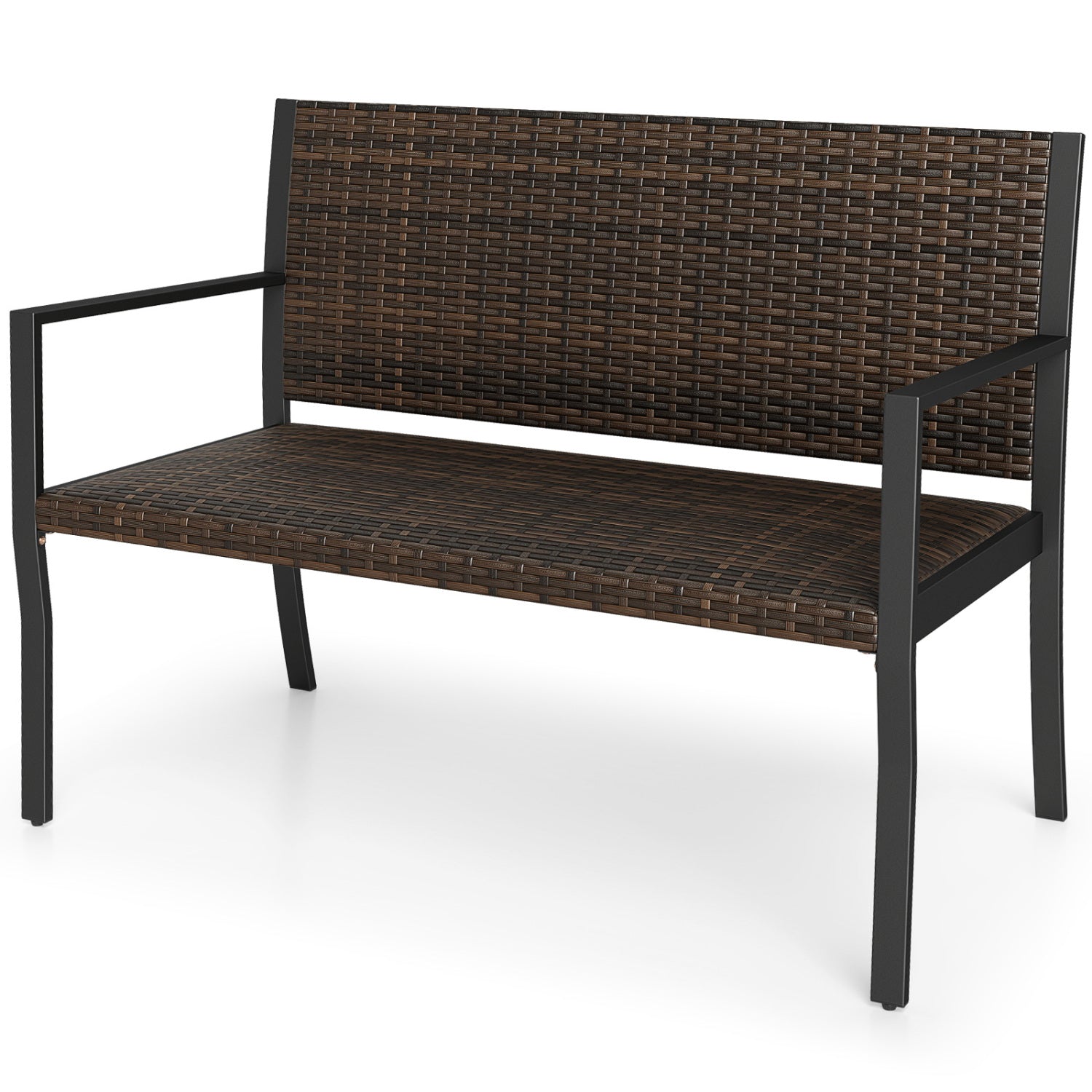 Patio Sun-Proof Rattan Loveseat with Soft Sponge Seat, Brown Patio Rocking Chairs & Gliders at Gallery Canada