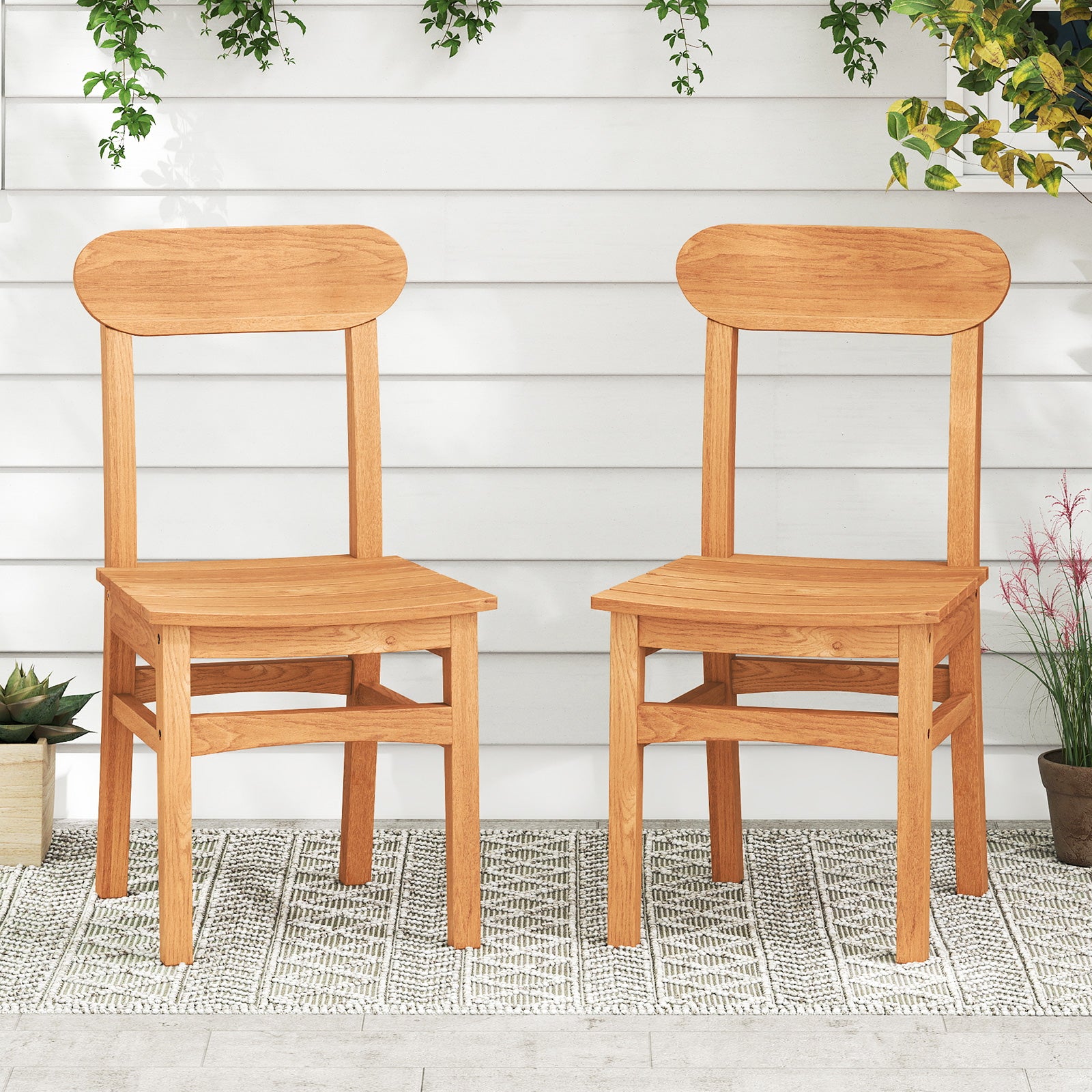 Patio Teak Wood Chair, Natural Patio Dining Chairs at Gallery Canada
