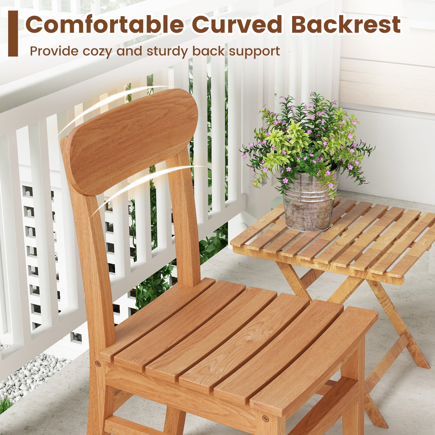 Patio Teak Wood Chair, Natural Patio Dining Chairs at Gallery Canada