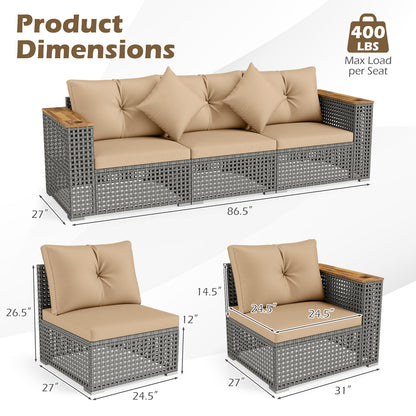 Patio Wicker Sectional Set, Armless & Corner Sofas, Beige Outdoor Sectionals at Gallery Canada