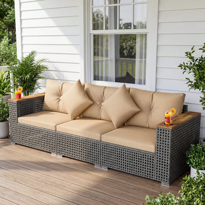 Patio Wicker Sectional Set, Armless & Corner Sofas, Beige Outdoor Sectionals at Gallery Canada