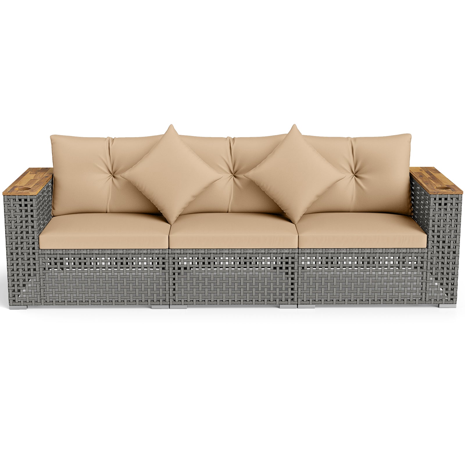 Patio Wicker Sectional Set, Armless & Corner Sofas, Beige Outdoor Sectionals at Gallery Canada