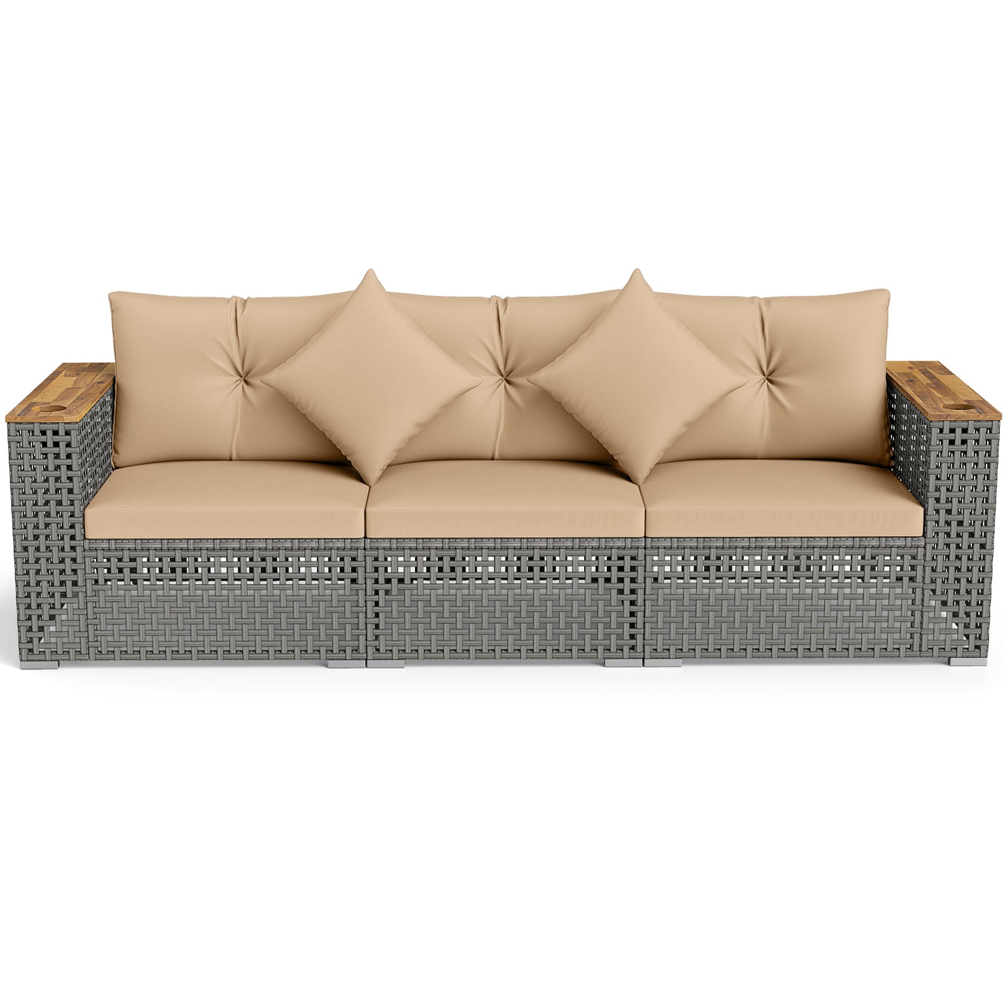 Patio Wicker Sectional Set, Armless & Corner Sofas, Beige Outdoor Sectionals at Gallery Canada