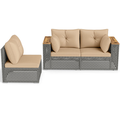 Patio Wicker Sectional Set, Armless & Corner Sofas, Beige Outdoor Sectionals at Gallery Canada