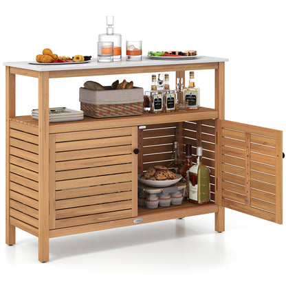 Patio Wood Storage Cabinet Outdoor Acacia Wood Buffet Cabinet Outdoor & Patio Furniture at Gallery Canada