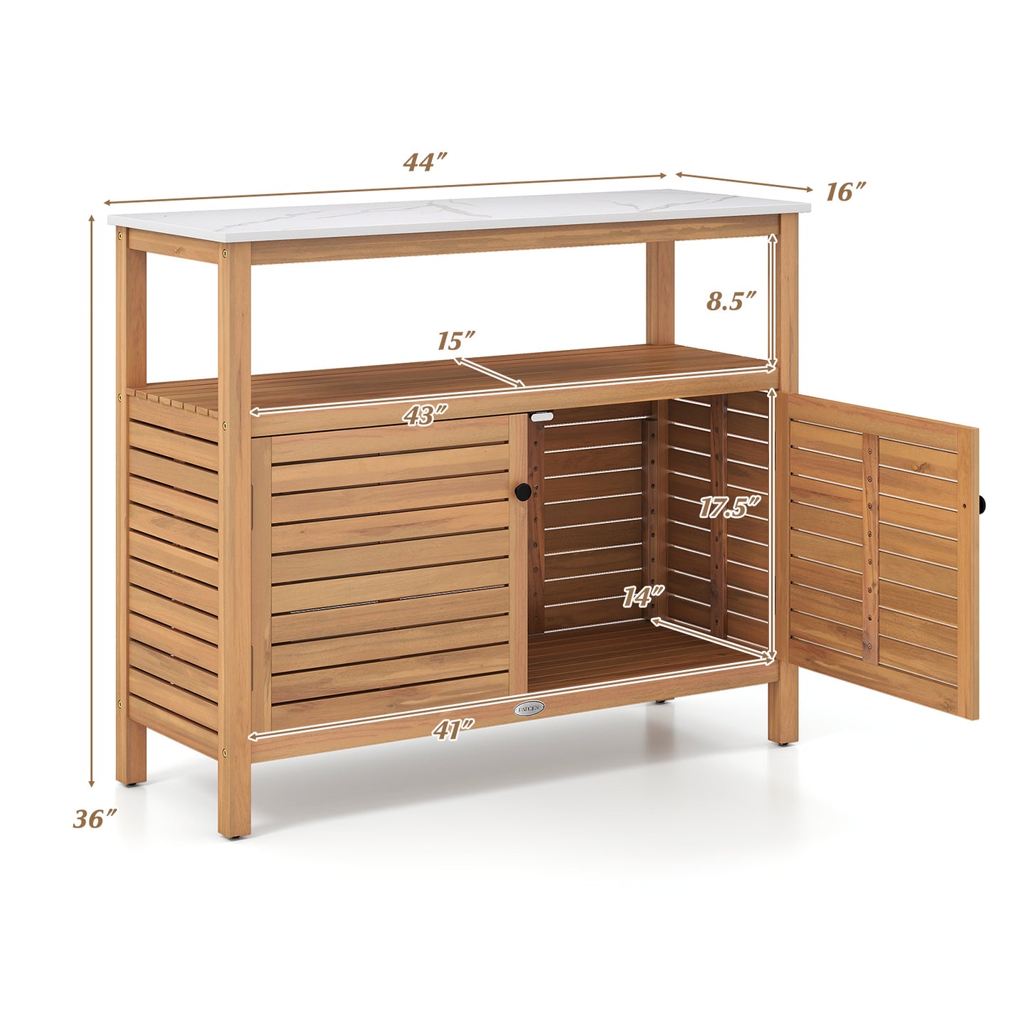 Patio Wood Storage Cabinet Outdoor Acacia Wood Buffet Cabinet Outdoor & Patio Furniture at Gallery Canada