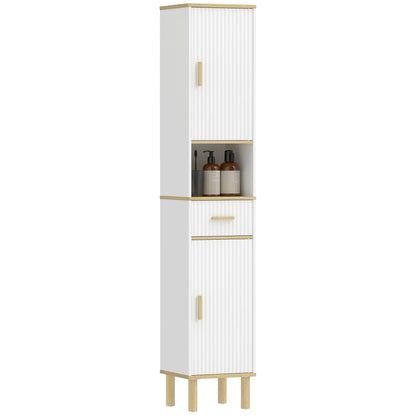 Tall Bathroom Storage Cabinet With Drawer, Adjustable Shelves, White Freestanding Bathroom Cabinets at Gallery Canada