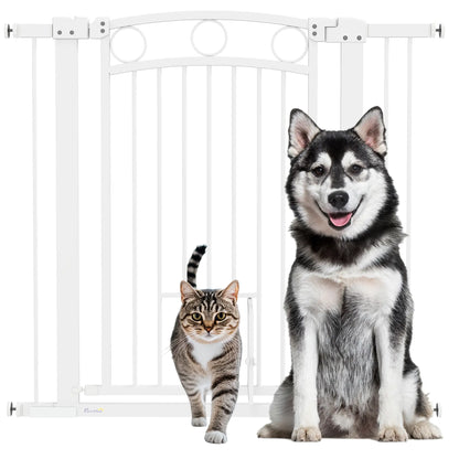 38" Extra Tall Dog Gate With Cat Door, 2 Extension Kits, 30"-41" Width Houses, Kennels & Pens at Gallery Canada