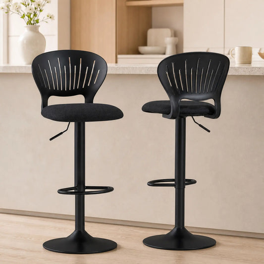 Modern Swivel Bar Stools, Set of 2, Counter Height, Black Bar Stools Black at Gallery Canada