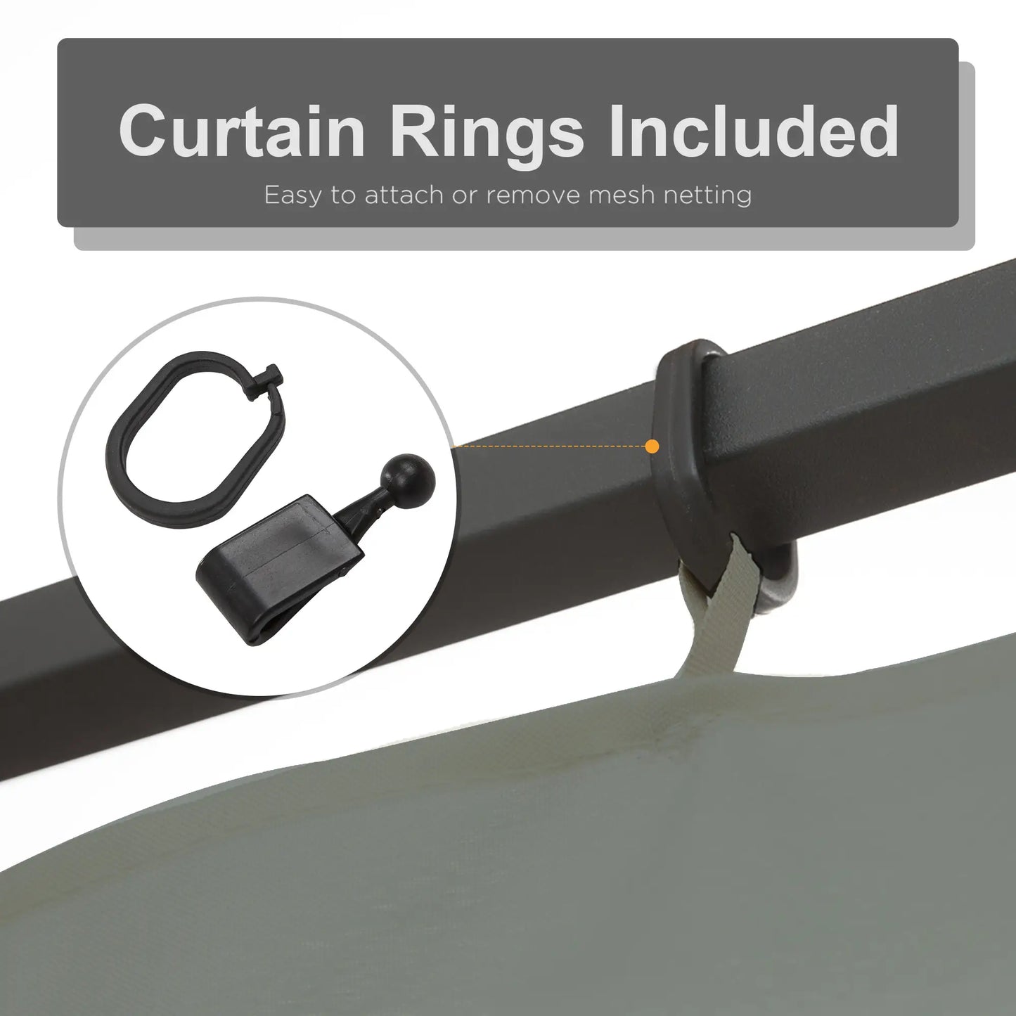 Replacement Mosquito Netting, 10' x 10', Black, Dark Grey Gazebo Sidewalls at Gallery Canada