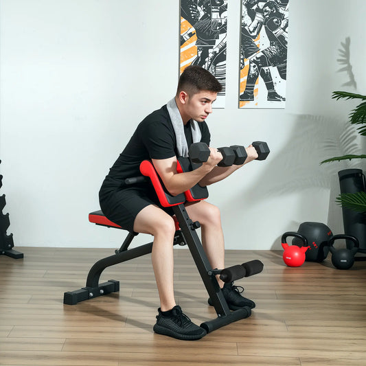 Foldable Roman Chair Hyperextension Bench, 660LBS, Black Weight Benches Black at Gallery Canada