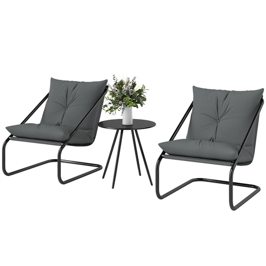 3 Piece Outdoor Bistro Set, 2 Chairs And Table, Light Grey Bistro Sets Light Grey at Gallery Canada