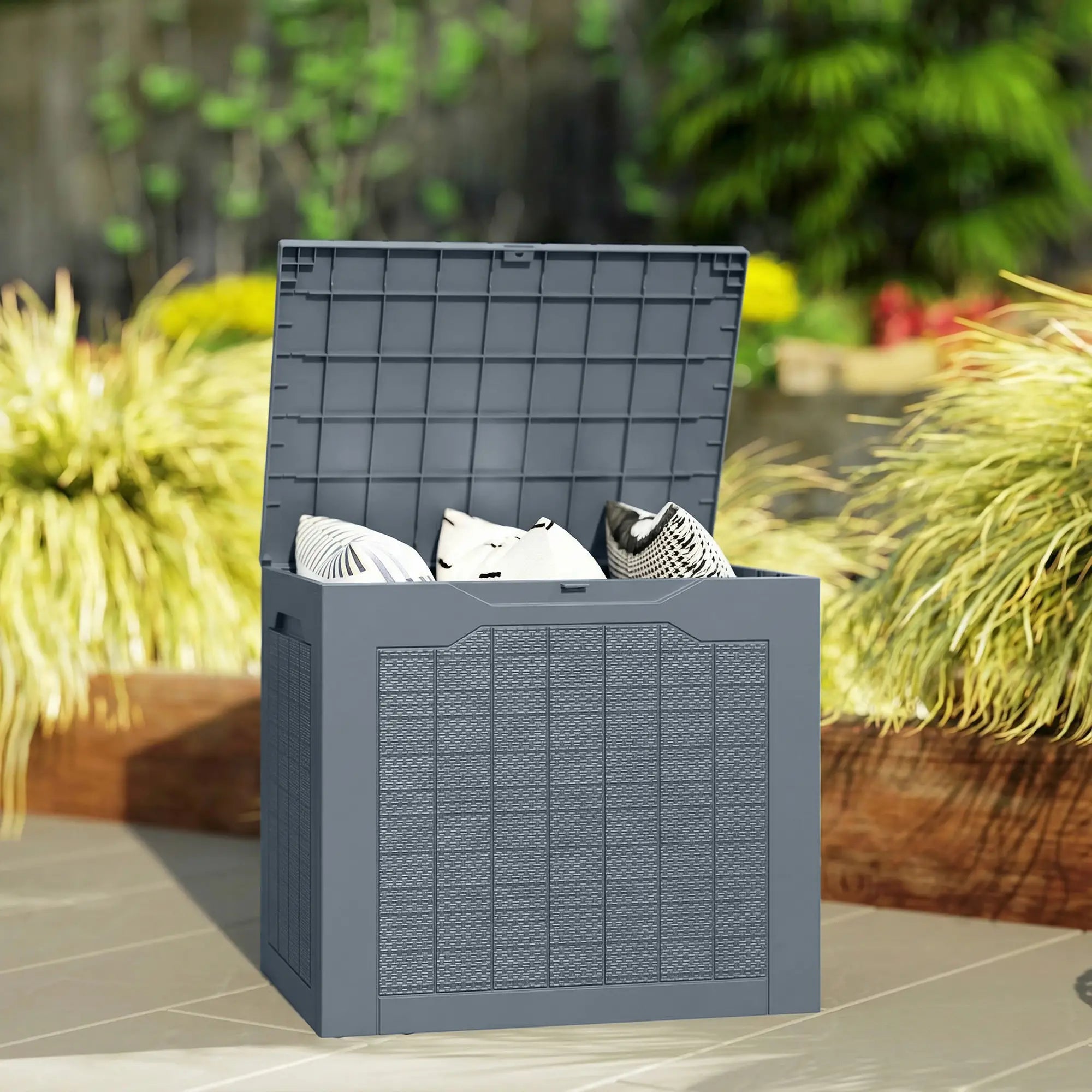 30 Gallon Resin Deck Box, Outdoor Storage Container Light Grey, Light Grey Deck Box & Outdoor Storage at Gallery Canada