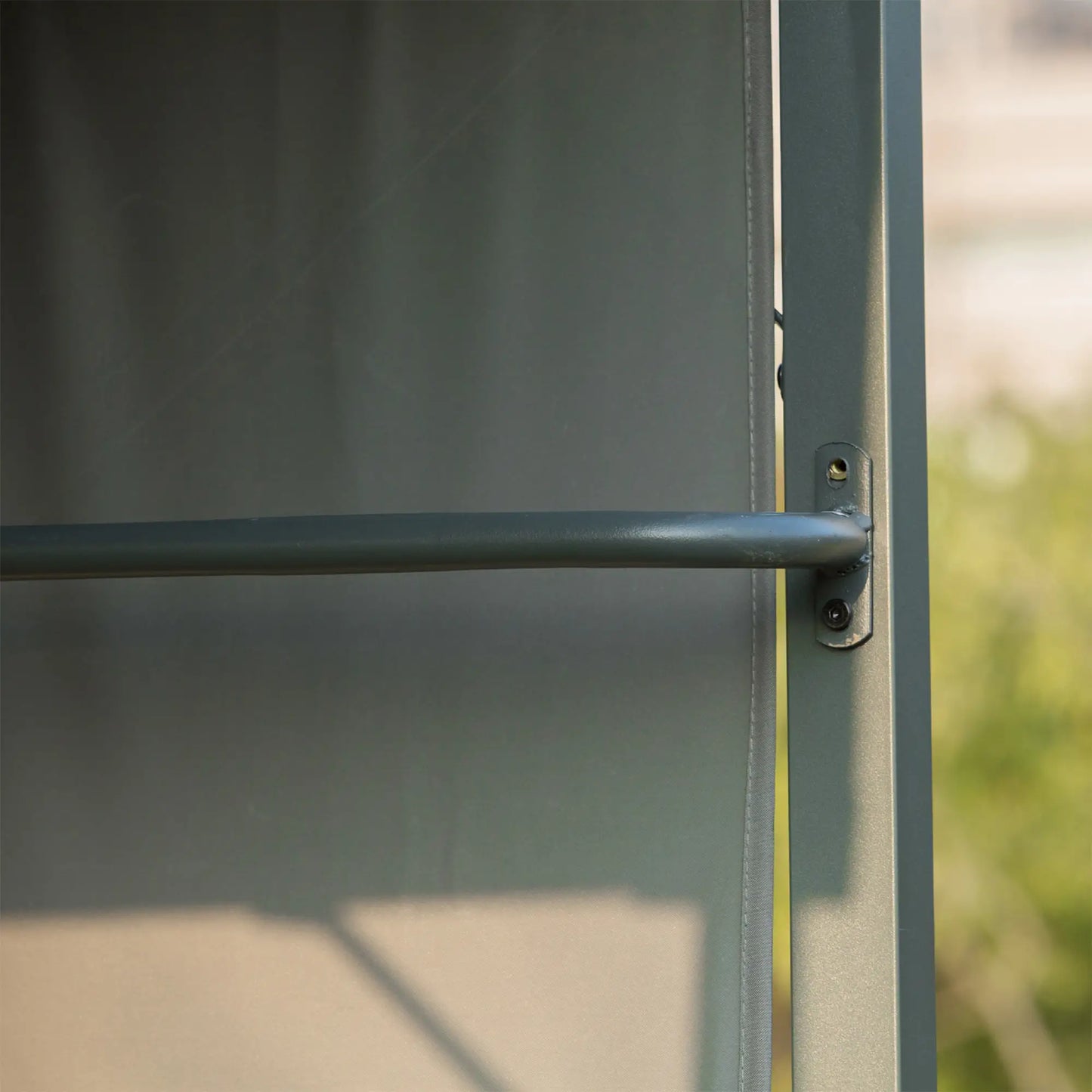 7x4.5ft Outdoor BBQ Gazebo, Metal Frame, With Side Awning, Shelves, Hooks, Grey BBQ Grill Gazebos at Gallery Canada