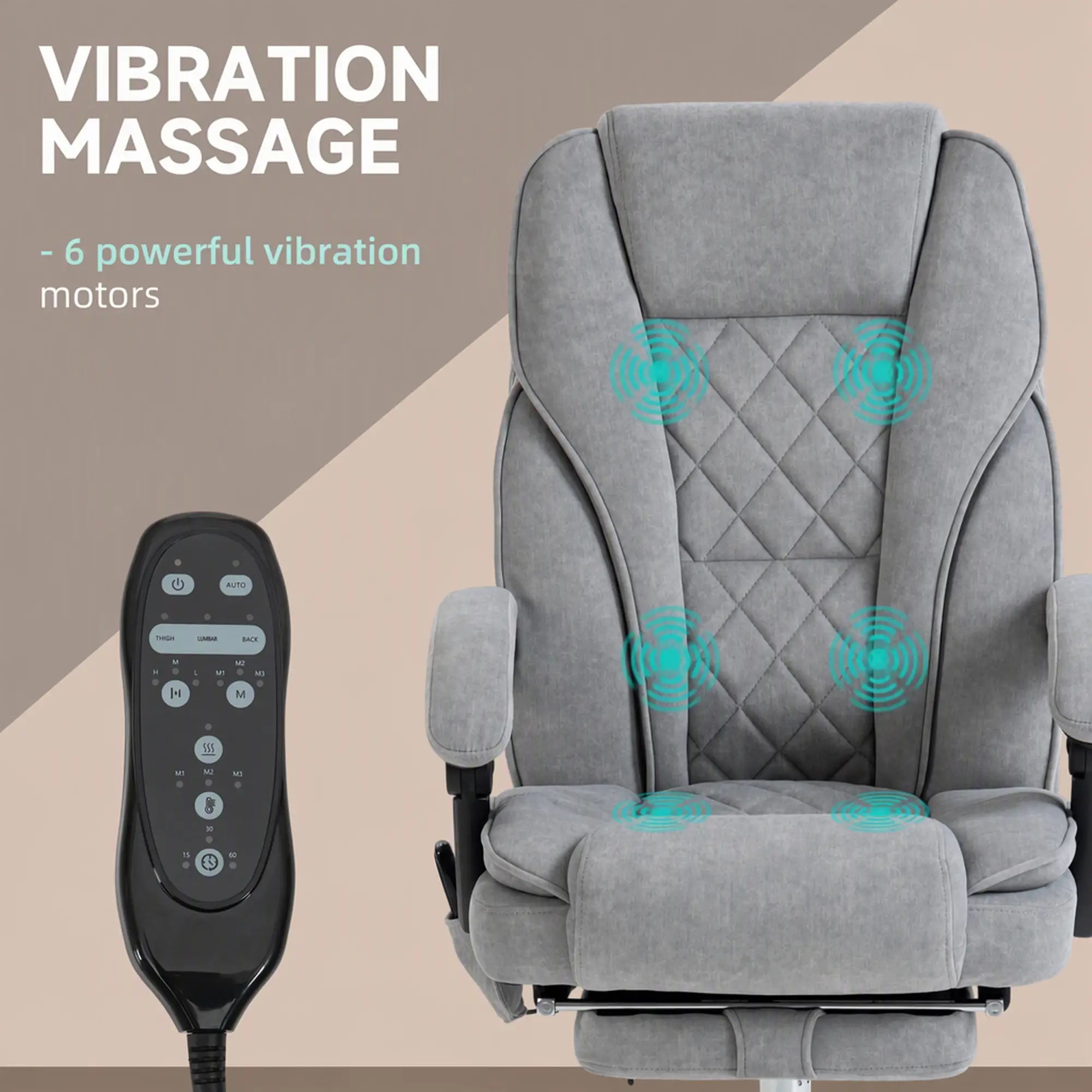 Massage Office Chair, Reclining Computer Chair, Adjustable Height, Footrest, Grey Massage Chairs at Gallery Canada