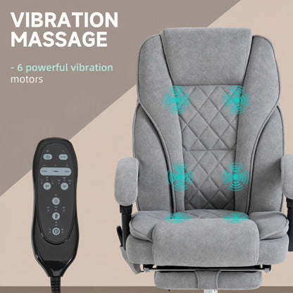 Massage Office Chair, Reclining Computer Chair, Adjustable Height, Footrest, Grey Massage Chairs at Gallery Canada