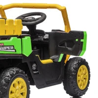 Tracteur Électrique pour Enfants 12V, Télécommande, Double Moteur, Vert