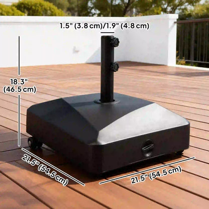 Heavy Duty Patio Umbrella Base with Wheels, 132 lb, Black Umbrella Bases at Gallery Canada
