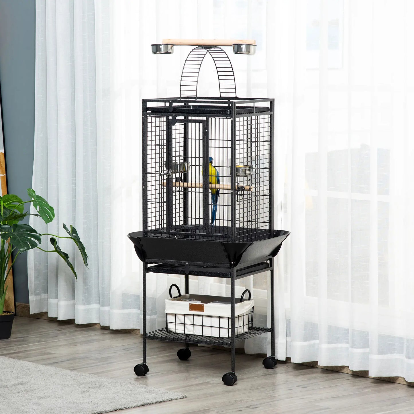 61.5 Inch Bird Cage for Cockatiel, Parakeet House with Stand, Play Top Bird Cages at Gallery Canada