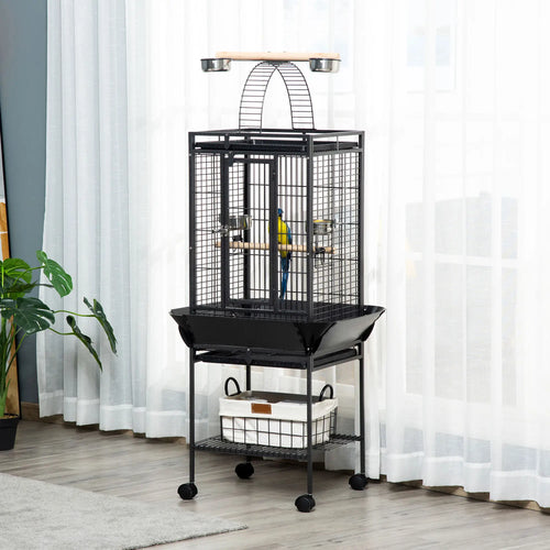61.5 Inch Bird Cage for Cockatiel, Parakeet House with Stand, Play Top