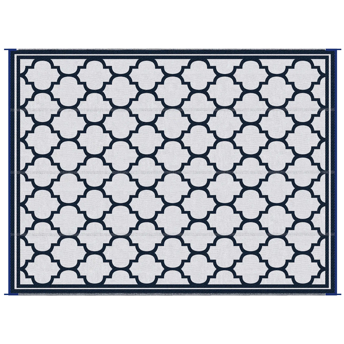 9'x12' Reversible Outdoor RV Rug, Patio Mat, Dark Blue Outdoor Reversible Rugs Dark Blue, White at Gallery Canada