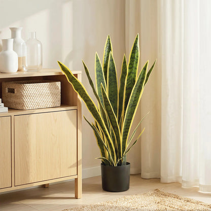 30" Artificial Snake Plant, 21 Leaves In Pot, Green Artificial Trees at Gallery Canada