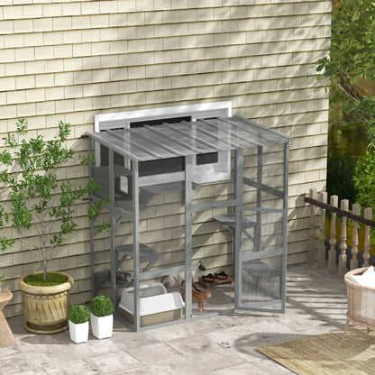 Outdoor Cat Enclosure, Window Box, Weatherproof Roof, Grey Outdoor Cat Enclosures at Gallery Canada